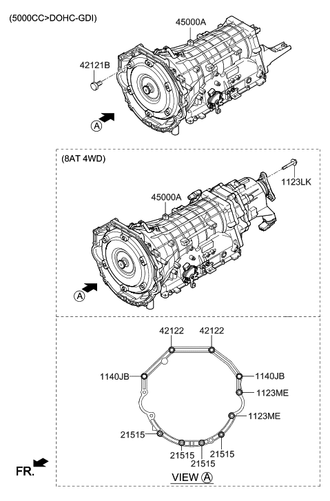 2022 Hyundai Genesis G90 Transaxle Assy-Auto Diagram 1