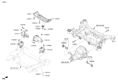 2020 Hyundai Genesis G90 Engine & Transaxle Mounting Diagram 2