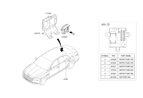 2021 Hyundai Genesis G90 BRACKET-JUNCTION BOX Diagram for 91931-D2530
