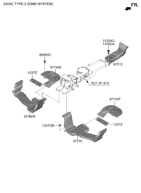 2020 Hyundai Genesis G90 Heater System-Duct & Hose Diagram 2