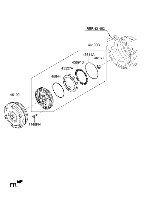 2022 Hyundai Genesis G90 Converter Assembly-Torque Diagram for 45100-4J100