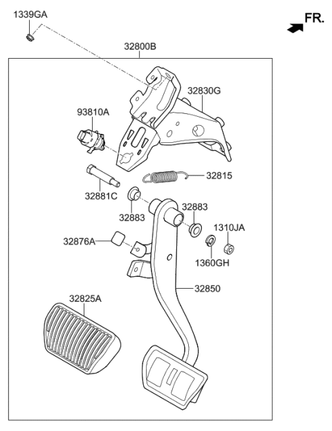 2022 Hyundai Genesis G90 Brake & Clutch Pedal Diagram