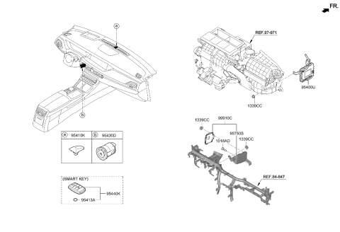 2015 Hyundai Sonata Hybrid SWTICH Assembly-Button Start Diagram for 95430-D2000-RET