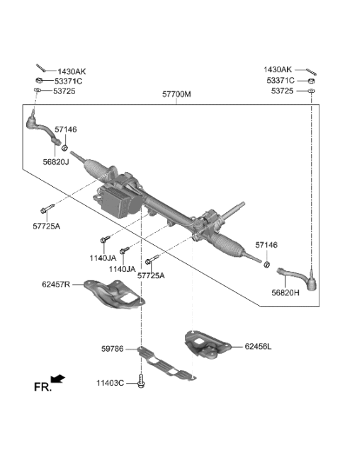 2020 Hyundai Genesis G90 Gear & Linkage Assembly-MDPS Diagram for 57700-D2550