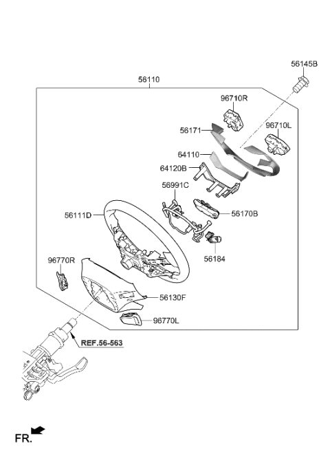 2020 Hyundai Genesis G90 Switch Assy-Strg Remote Cont L Diagram for 96700-D2120-NNB