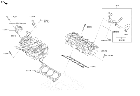 2021 Hyundai Genesis G90 Cylinder Head Diagram 2