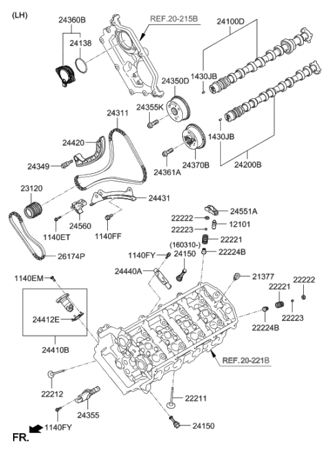 2020 Hyundai Genesis G90 Camshaft & Valve Diagram 2