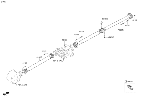 2021 Hyundai Genesis G90 Shaft Assembly-PROPELLER Diagram for 49100-D2650