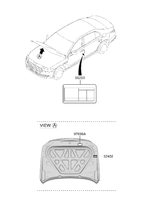 2020 Hyundai Genesis G90 Label Diagram 1