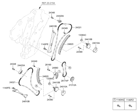 2015 Hyundai Sonata Hybrid Chain-Timing Diagram for 24312-3L100