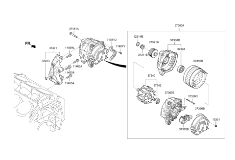 2022 Hyundai Genesis G90 Alternator Diagram 1