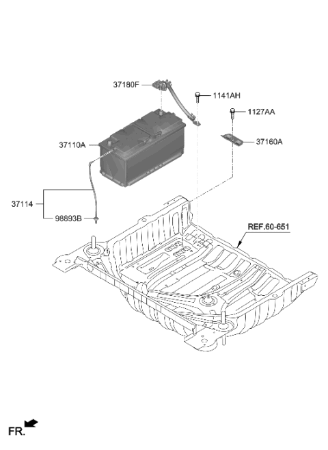 2021 Hyundai Genesis G90 Battery & Cable Diagram