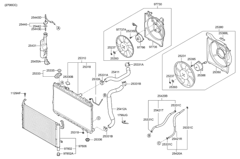 2006 Hyundai Tiburon New Body Style Engine Cooling System Diagram 2