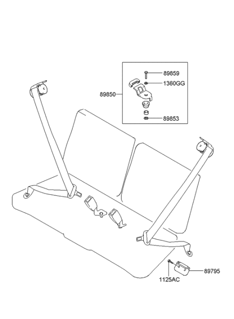 2008 Hyundai Tiburon Child Rest Holder Diagram