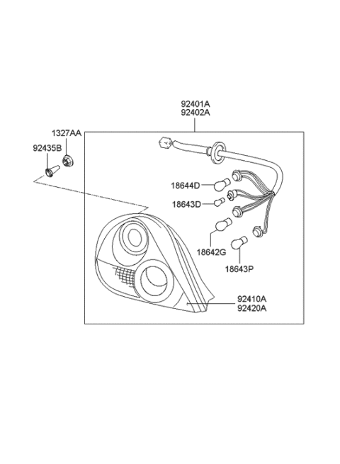 2006 Hyundai Tiburon New Body Style Rear Combination Lamp Diagram