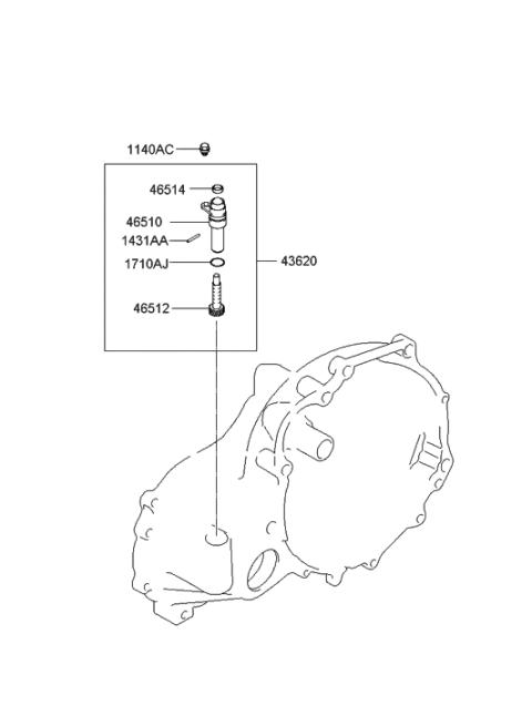 2008 Hyundai Tiburon Speedometer Driven Gear-Manual Diagram 1