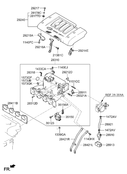 2018 Hyundai Santa Fe Actuator Assembly-Idle Speed Diagram for 35150-22600