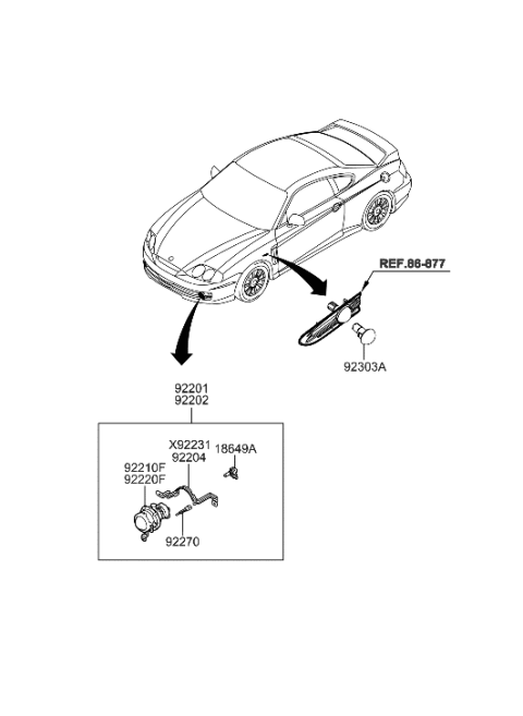2006 Hyundai Tiburon New Body Style Body Side Lamp Diagram