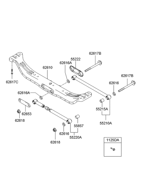 2006 Hyundai Tiburon New Body Style Rear Suspension Control Arm Diagram 1
