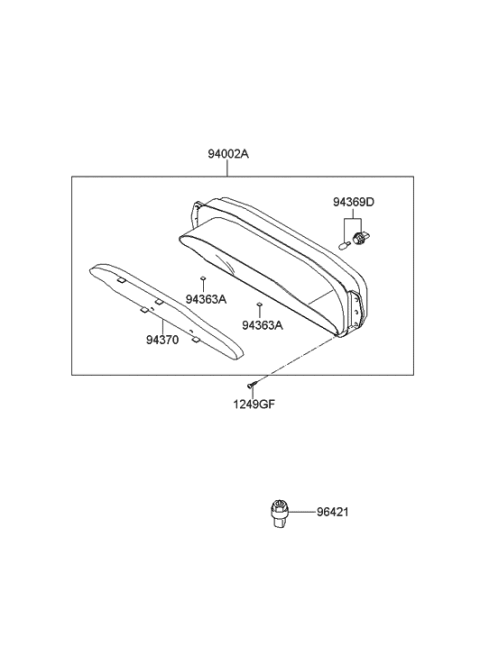 2008 Hyundai Tiburon Cluster Assembly-Instrument(Mph) Diagram for 94021-2C322