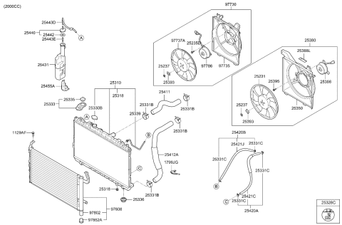 2006 Hyundai Tiburon Hose Assembly-Automatic Transaxle Oil Cooling(Retu Diagram for 25420-2C150