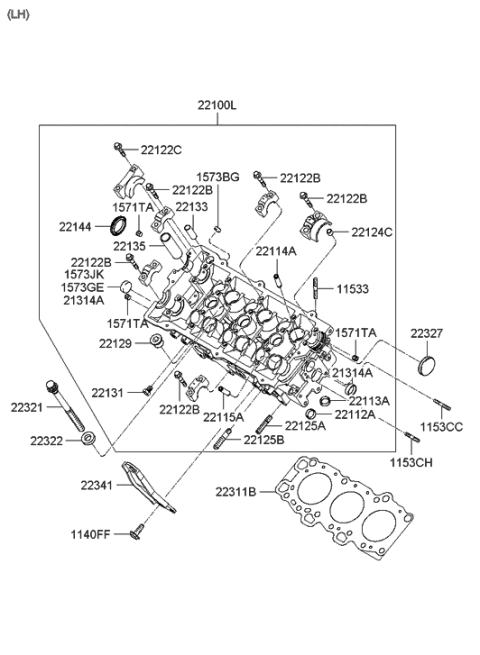 2006 Hyundai Tiburon Cylinder Head Diagram 1