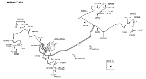 2006 Hyundai Tiburon New Body Style Brake Fluid Line Diagram 1