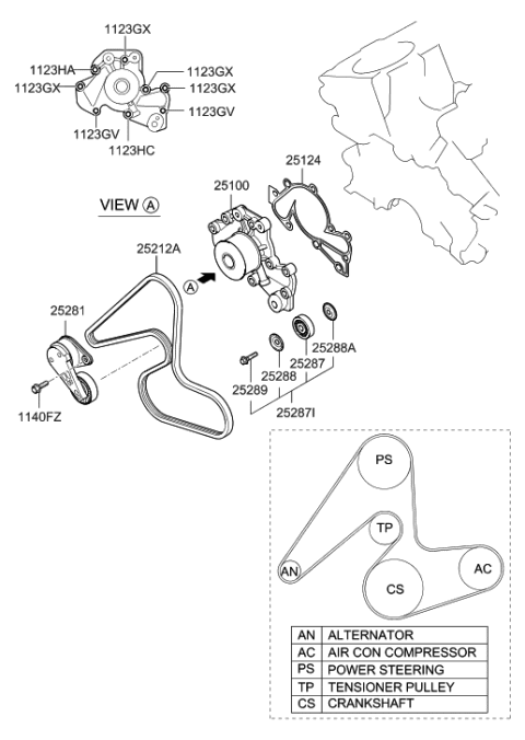2006 Hyundai Tiburon New Body Style Coolant Pump Diagram 2