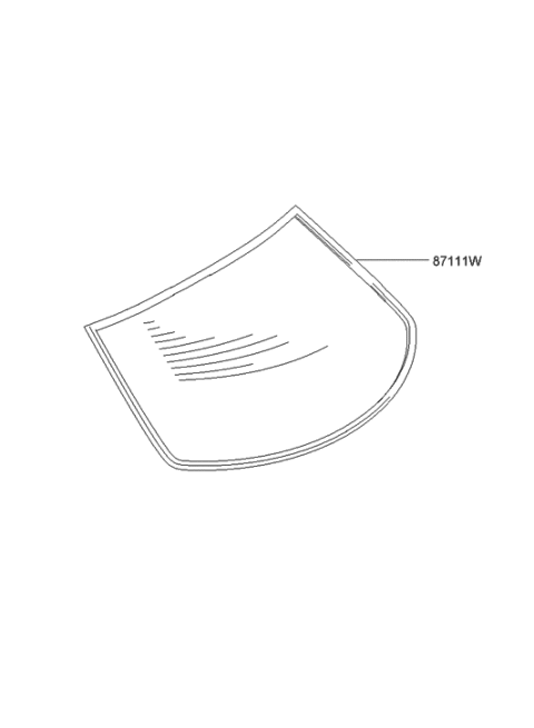 2006 Hyundai Tiburon Rear Window Glass & Moulding Diagram