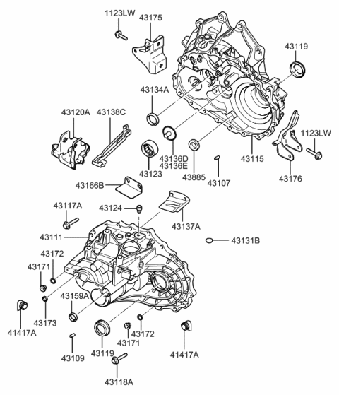 2007 Hyundai Tiburon Transaxle Case-Manual Diagram 3