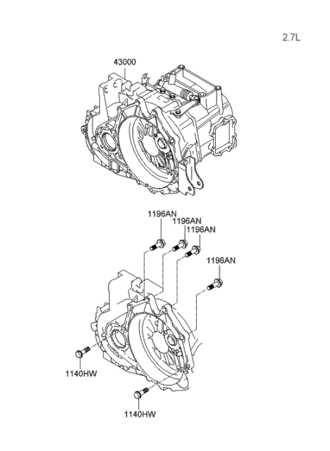 2006 Hyundai Tiburon New Body Style Transaxle Assy-Manual Diagram 1