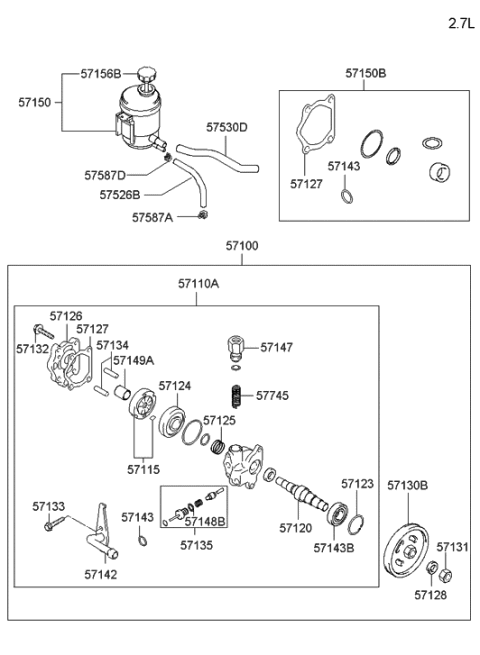 2006 Hyundai Tiburon Power Steering Oil Pump Diagram 2