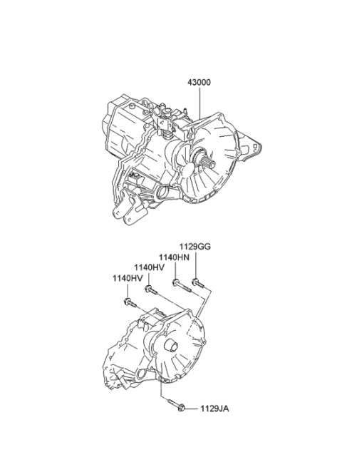 2006 Hyundai Tiburon Transmission Assembly-Manual Diagram for 43000-39920