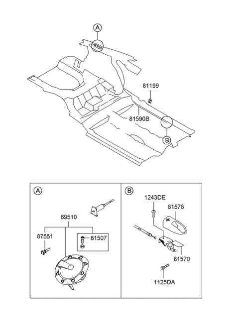 2008 Hyundai Tiburon Fuel Filler Door Diagram