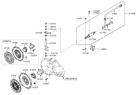 2018 Hyundai Santa Fe Shaft Complete-Clutch REALESE Diagram for 41431-28020