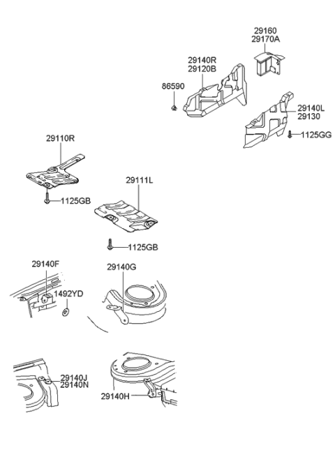 2008 Hyundai Tiburon Under Cover Diagram 2