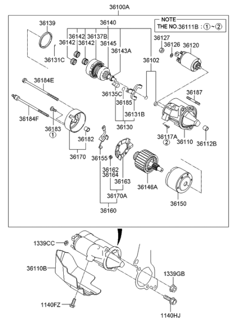 2006 Hyundai Tiburon New Body Style Starter Diagram 2