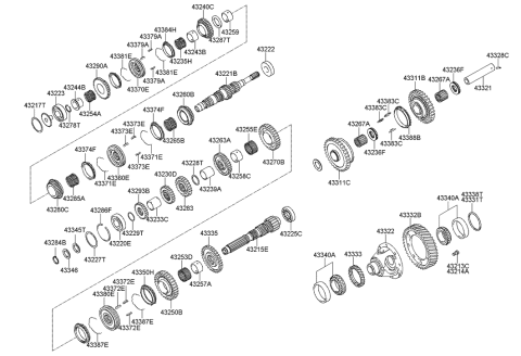 2019 Hyundai Santa Fe Case-Differential Diagram for 43322-39900