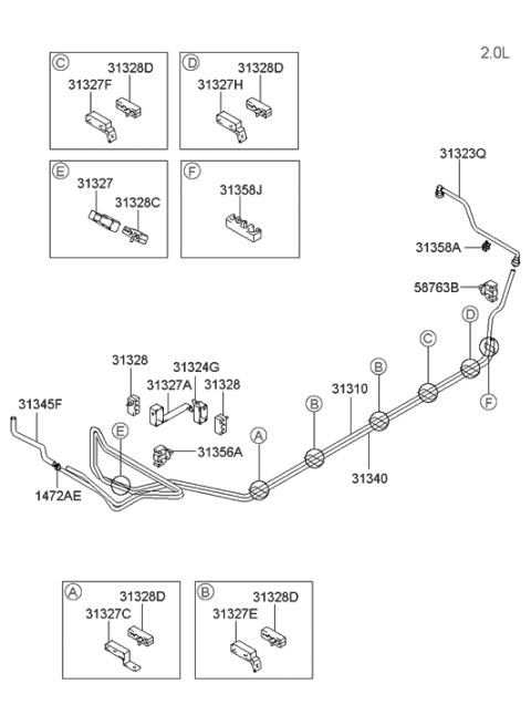 2006 Hyundai Tiburon New Body Style Fuel System Diagram 3