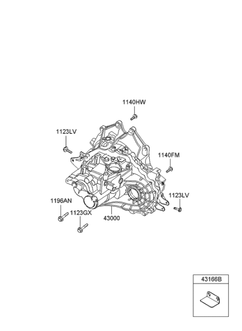 2007 Hyundai Tiburon Bolt Diagram for 43172-23300