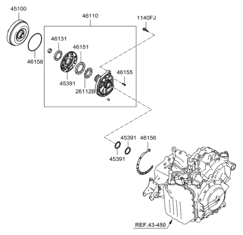 2006 Hyundai Tiburon New Body Style Oil Pump & TQ/Conv-Auto Diagram