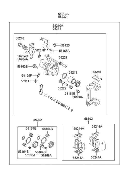 2006 Hyundai Tiburon Rear Wheel Brake Diagram