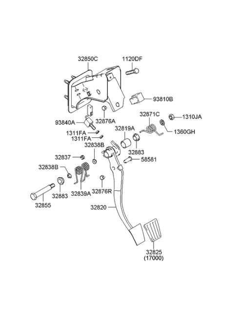 2006 Hyundai Tiburon New Body Style Accelerator Pedal Diagram 3