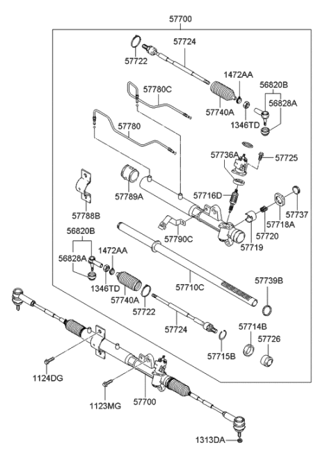 2006 Hyundai Tiburon New Body Style Power Steering Gear Box Diagram
