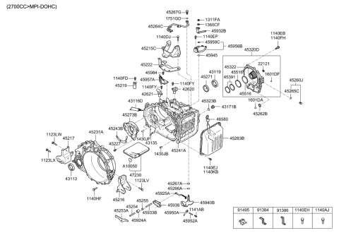 2008 Hyundai Tiburon Auto Transmission Case Diagram 2