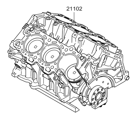 2008 Hyundai Tiburon Short Engine Assy Diagram 2