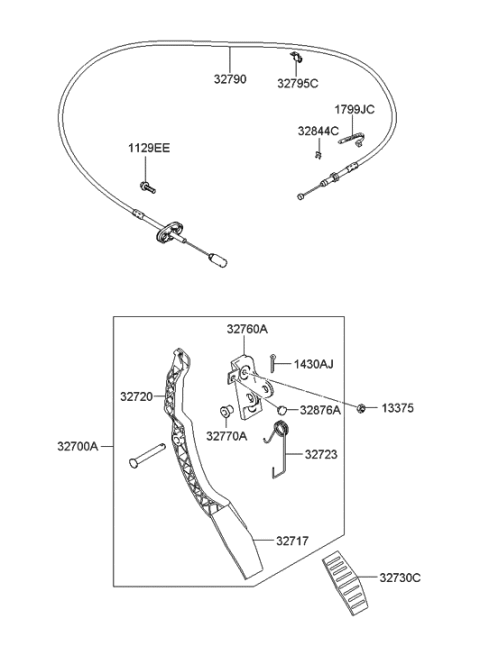 2006 Hyundai Tiburon New Body Style Accelerator Pedal Diagram 1