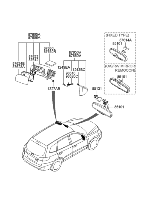 2006 Hyundai Santa Fe Cover Assembly-Front Door Quadrant Inner Diagram for 87650-0W010-WK