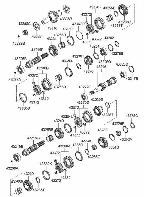 2006 Hyundai Santa Fe Hub & Sleeve-Synchronizer(Rvs) Diagram for 43370-24350