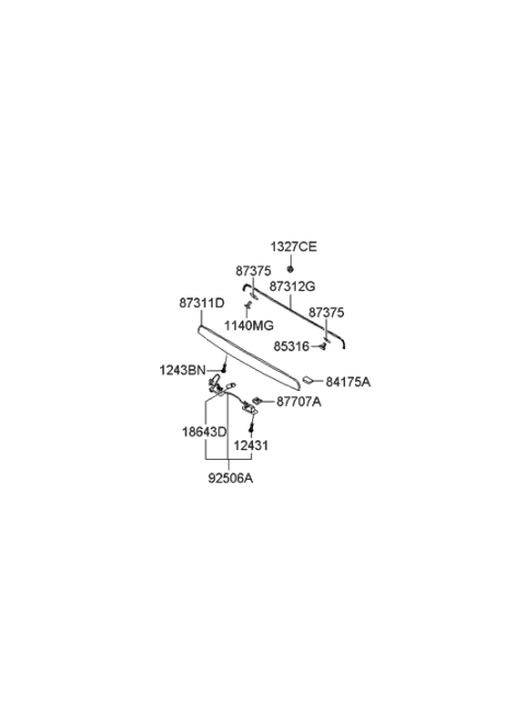 2006 Hyundai Santa Fe Back Panel Garnish Diagram